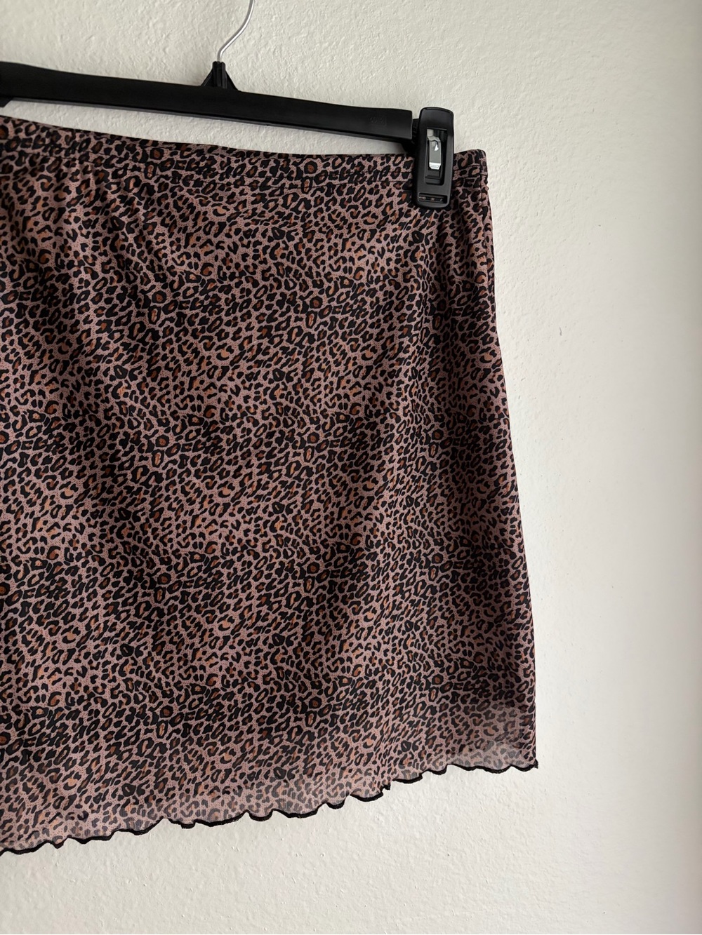 Leopard Print Mini Skirt - Brown/Black - Picture 4 of 5
